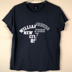 H&M Navy Short Sleeve T-Shirt Size Large LG